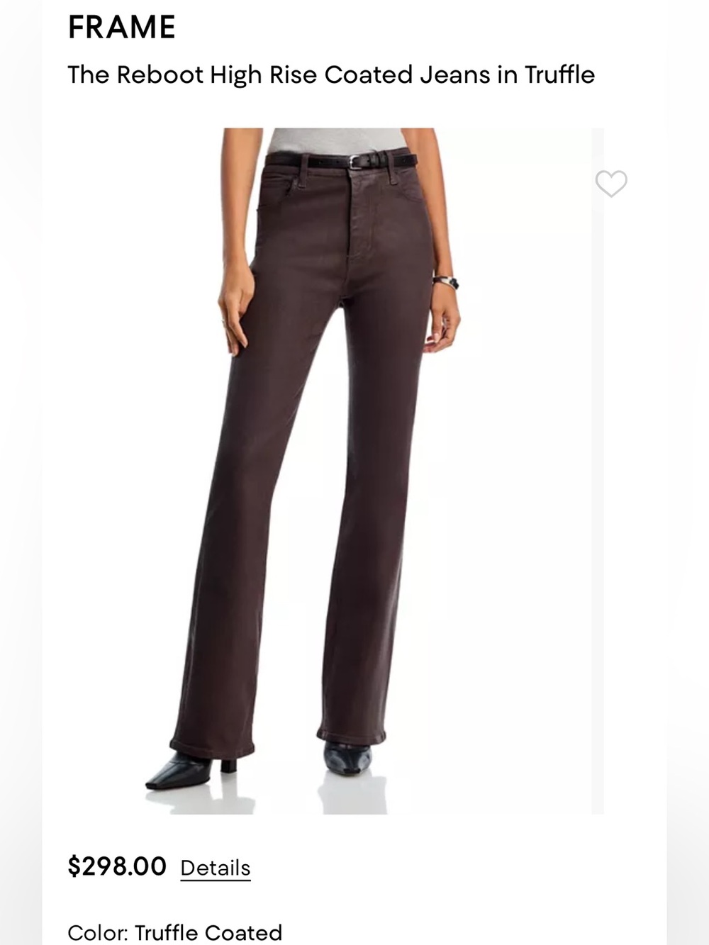 Frame Denim Truffle Coated High-Rise Jeans